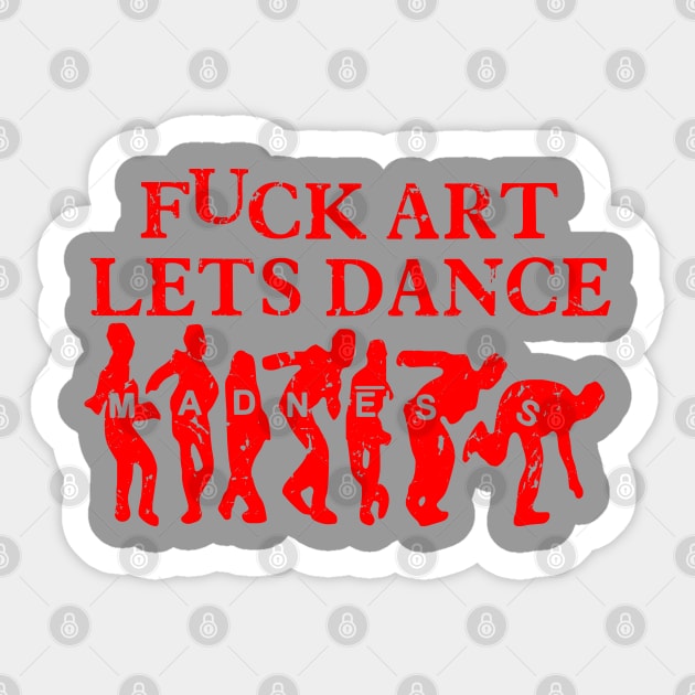 Madness - Lets Dance 80s Vintage Retro Collector Red Sticker by Skate Merch